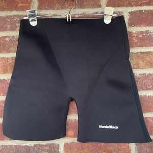 Women’s NordicTrack Black Neoprene Exercise Sweating Shorts Size Medium